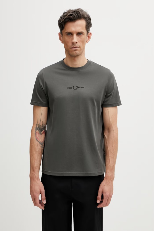 Fred Perry T-shirt bawełniany męski zielony M4580.148