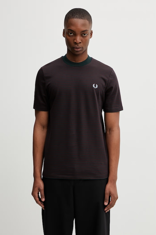 Fred Perry t-shirt bawełniany wzorzyste zielony M6581.30A