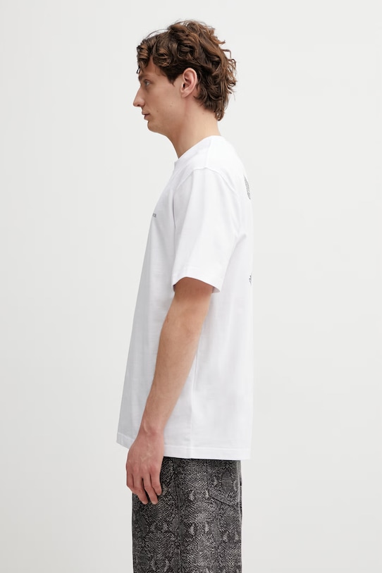 Bavlnené tričko Daily Paper snake shield 2610008 biela SS26