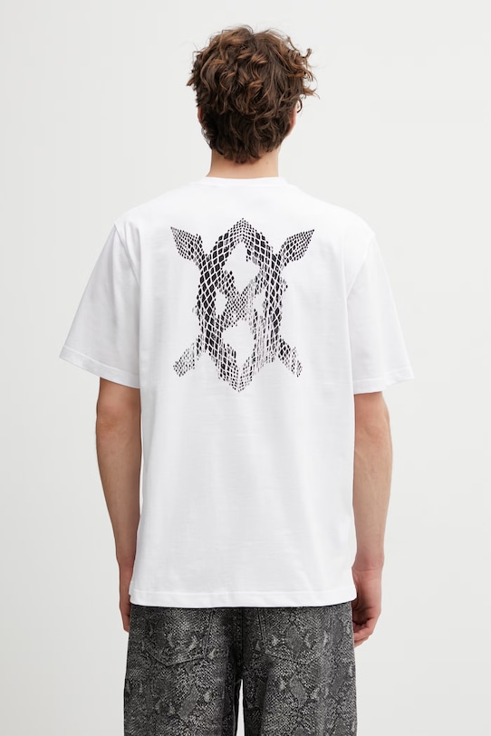 Oblečenie Bavlnené tričko Daily Paper snake shield 2610008 biela