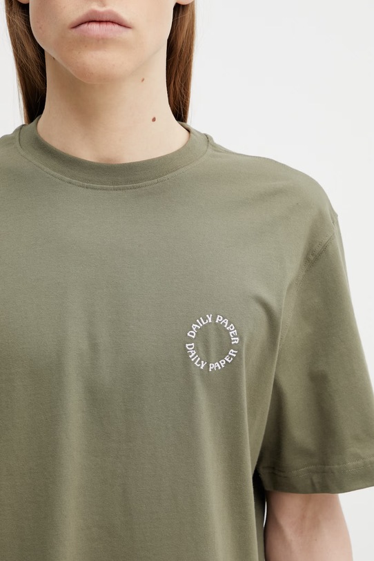 Daily Paper t-shirt bawełniany orbit embroidery zielony 2610060