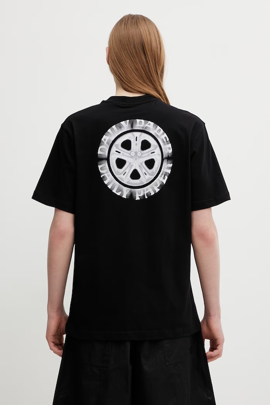 Daily Paper t-shirt bawełniany wheel ss nadruk czarny 2610020