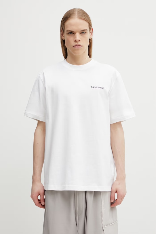 Odzież Daily Paper t-shirt bawełniany chain shield 2610068 biały