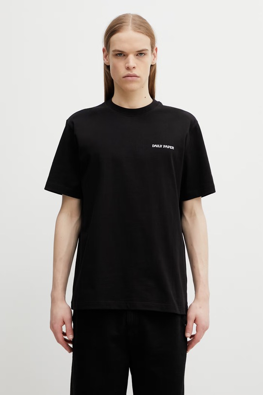 Odzież Daily Paper t-shirt bawełniany chain shield 2610042 czarny