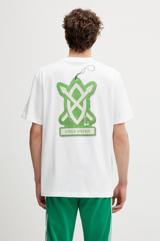 Bavlnené tričko Daily Paper air freshener shield relaxed biela 2610032