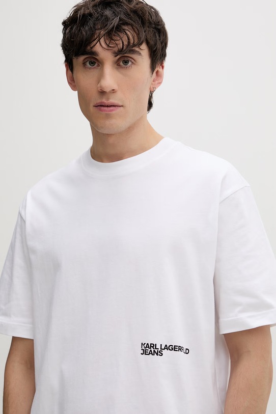 Karl Lagerfeld Jeans t-shirt męski bawełniany biały B2M17063
