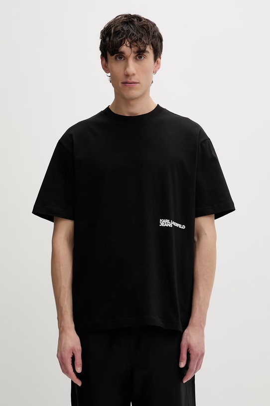 Karl Lagerfeld Jeans t-shirt męski bawełniany czarny B2M17063