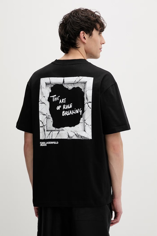 Odzież Karl Lagerfeld Jeans t-shirt męski bawełniany B2M17063 czarny
