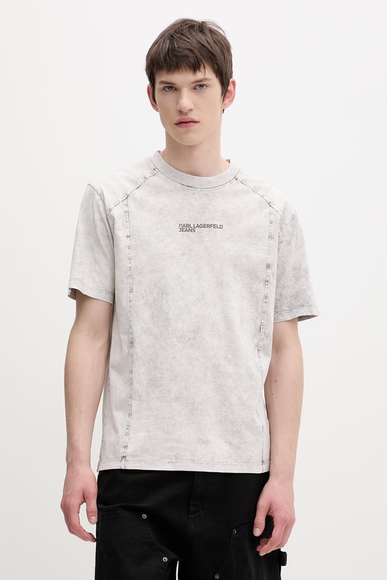 Karl Lagerfeld Jeans t-shirt męski bawełniany szary B2M17065