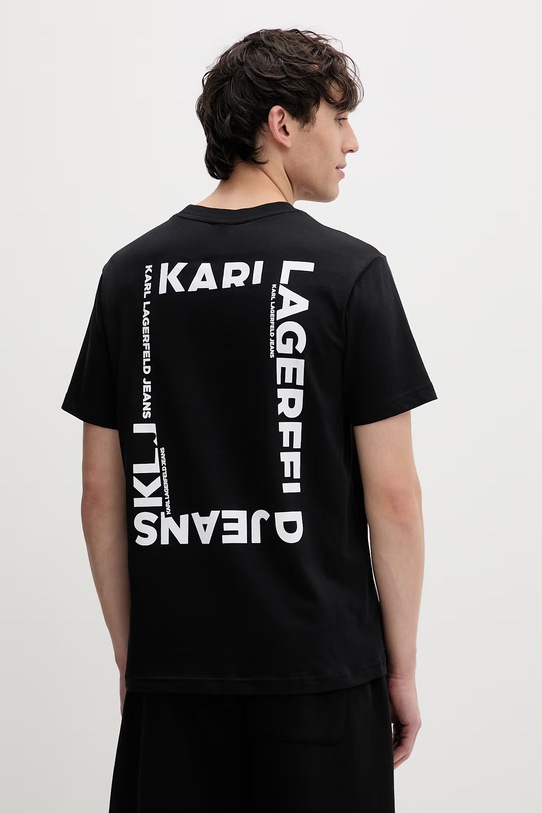 Karl Lagerfeld Jeans t-shirt męski bawełniany czarny B2M17090