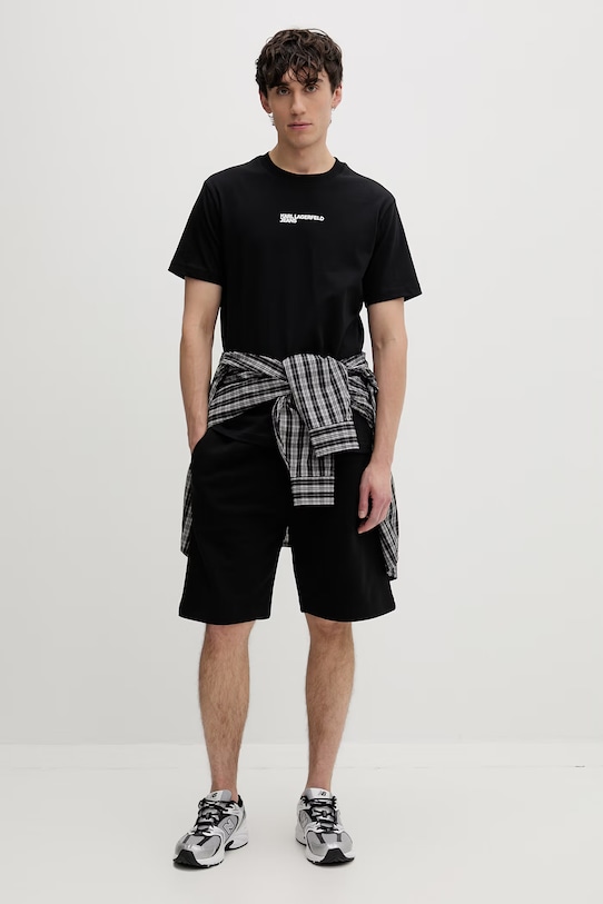 Karl Lagerfeld Jeans t-shirt męski bawełniany B2M17090 czarny SS26