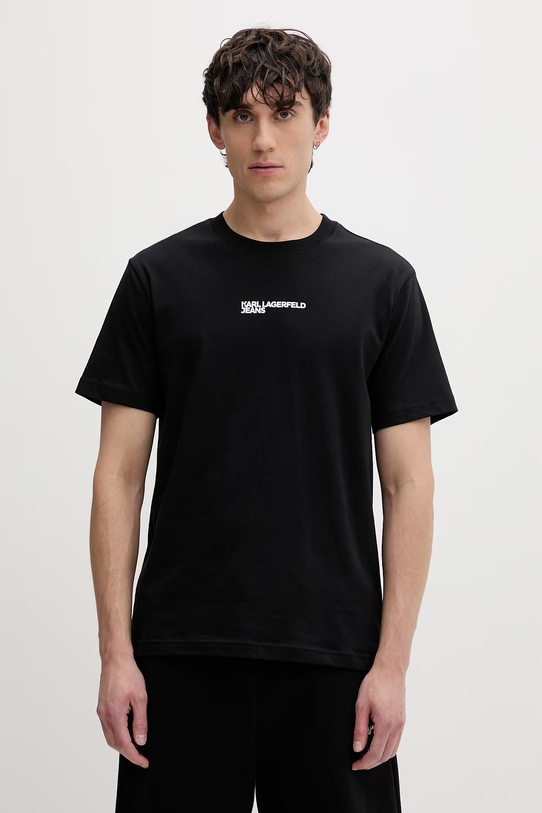 Odzież Karl Lagerfeld Jeans t-shirt męski bawełniany B2M17090 czarny