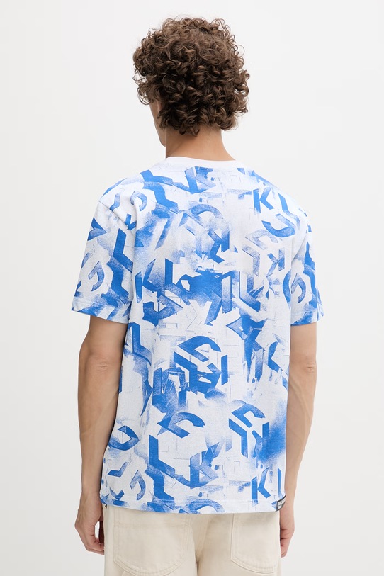 Odzież Karl Lagerfeld Jeans T-shirt męski bawełniany B2M17070 niebieski