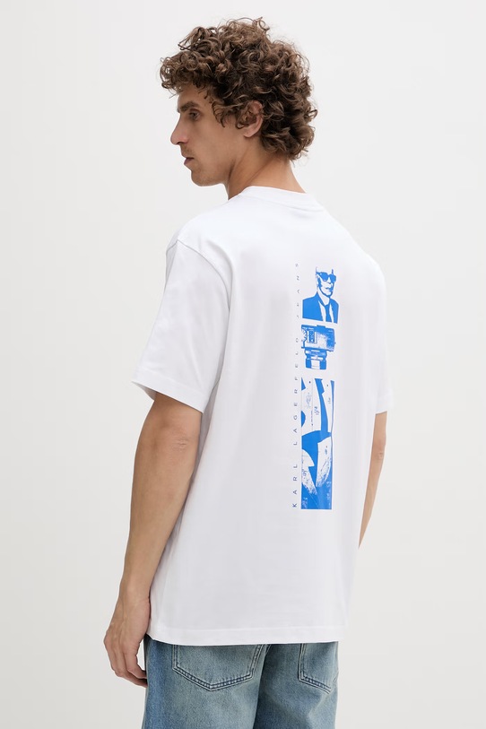 Karl Lagerfeld Jeans T-shirt męski bawełniany biały B2M17072