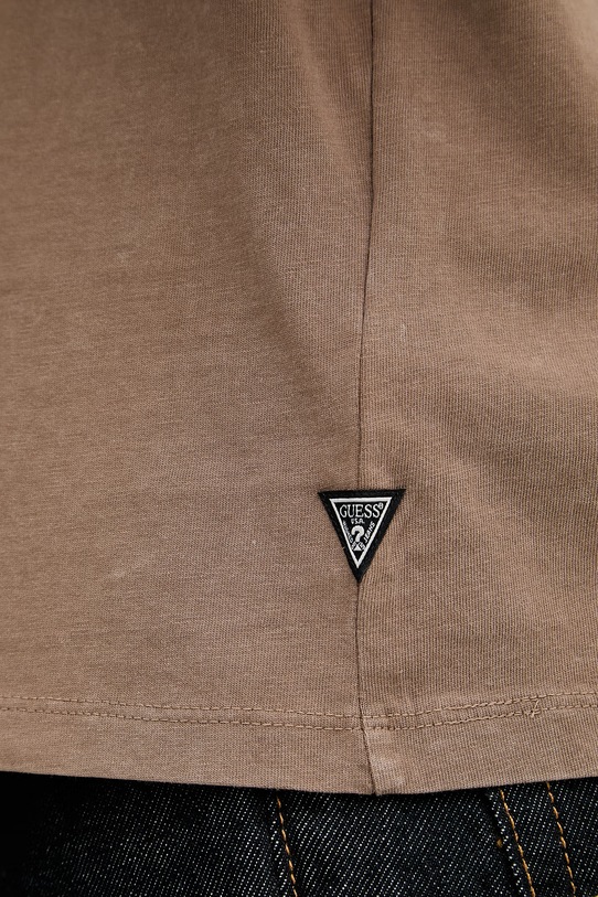 Guess t-shirt męski bawełniany M6GI33.K3310 brązowy