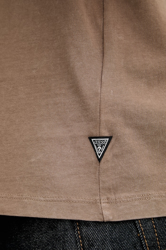 Guess t-shirt męski bawełniany M6GI33.K3310 brązowy