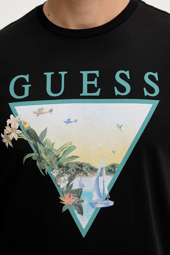 Guess t-shirt męski bawełniany M6GI49.K3584 czarny