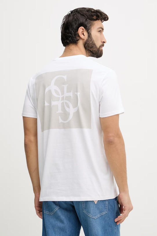 Ρούχα Guess T-shirt Ανδρικό βαμβακερό M6GI27.K3249 λευκό
