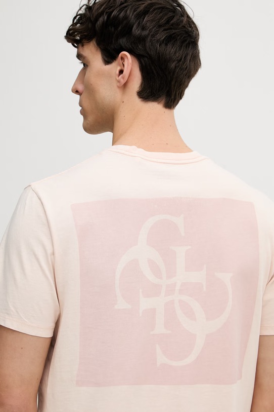 Guess t-shirt męski bawełniany pomarańczowy M6GI27.K3249