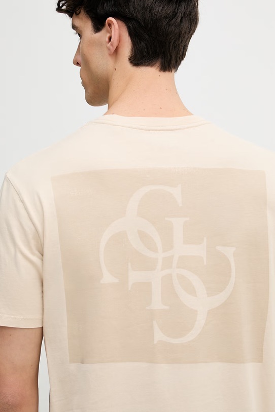 Guess t-shirt Ανδρικό βαμβακερό M6GI27.K3249 μπεζ