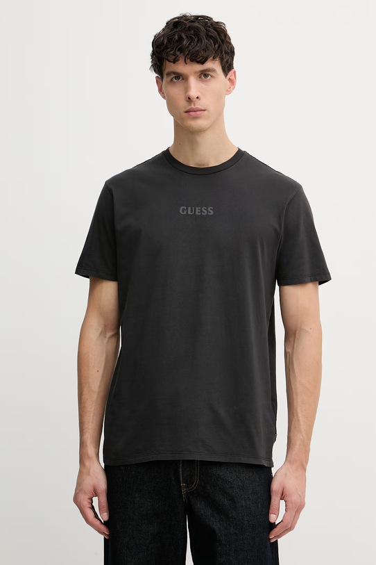 Ρούχα Guess T-shirt ανδρικό βαμβακερό M6GI27.K3249 μαύρο