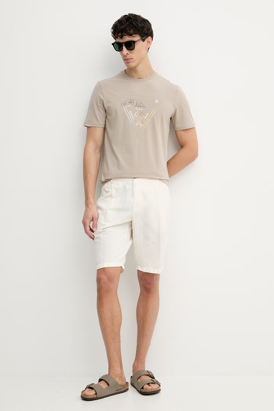 Guess t-shirt męski M6GI11.K2992 beżowy SS26