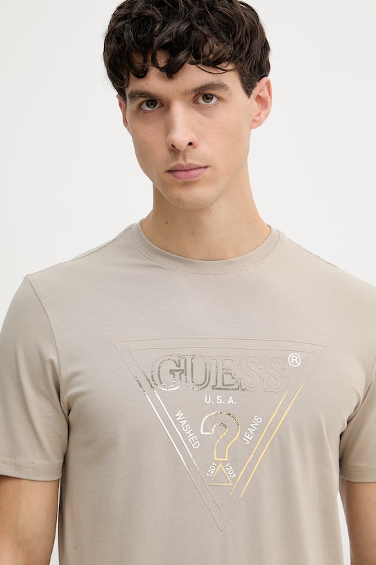Guess t-shirt męski beżowy M6GI11.K2992