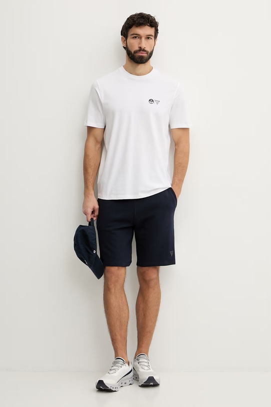 Guess t-shirt męski bawełniany z elastanem x North Sails M6GI46.K3495 biały SS26