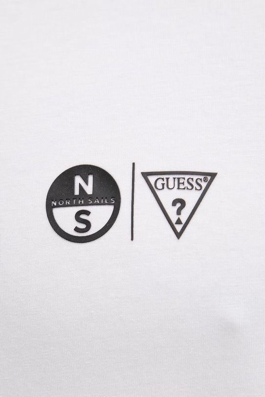 Guess t-shirt męski bawełniany z elastanem x North Sails M6GI46.K3495 biały