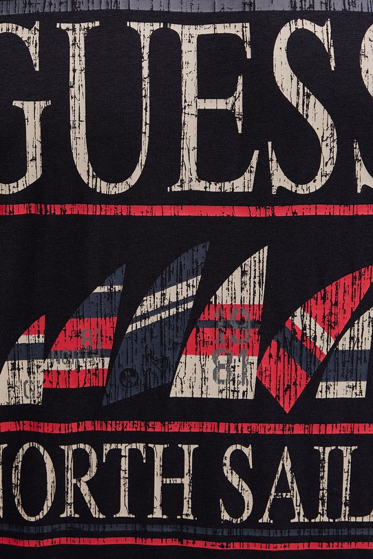 Guess t-shirt męski bawełniany z elastanem x North Sails M6GI46.K3495 granatowy