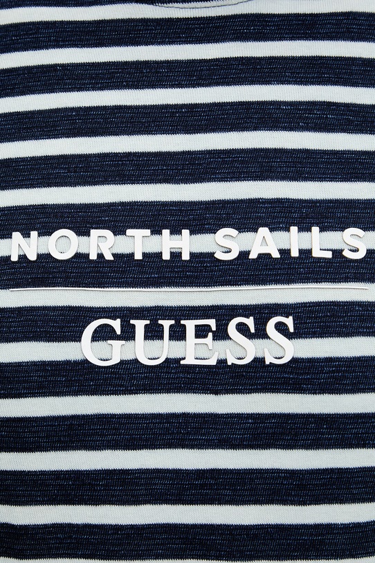 Guess t-shirt męski bawełniany x North Sails M6GI47.K3499 granatowy