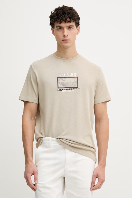 Guess t-shirt męski beżowy M6GI14.K2996