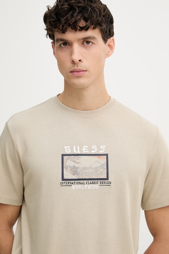 Guess t-shirt męski beżowy M6GI14.K2996