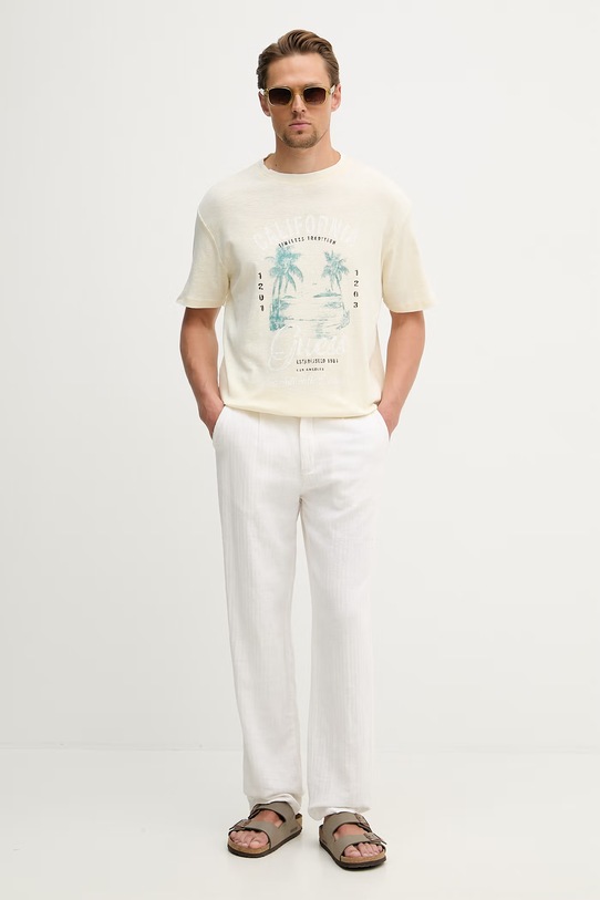 Guess t-shirt męski bawełniany M6GI20.K3052 żółty SS26