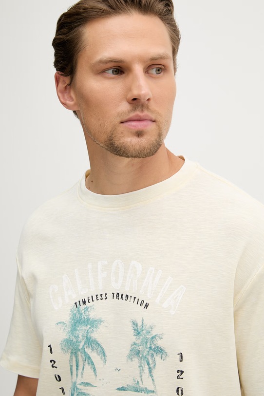 Guess t-shirt męski bawełniany żółty M6GI20.K3052