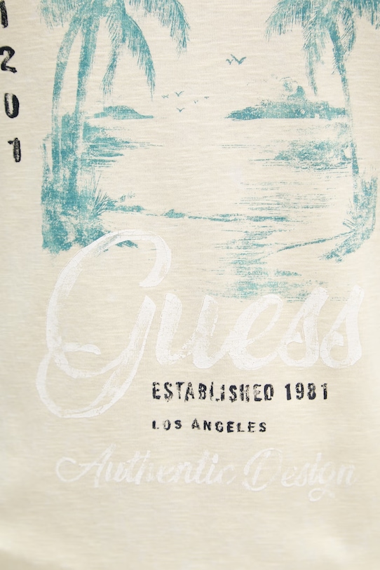 Guess pánske bavlnené tričko M6GI20.K3052 žltá