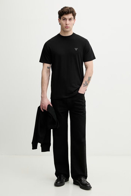 Guess tricou pentru bărbați, cu bumbac M6GI21.K3053 negru SS26