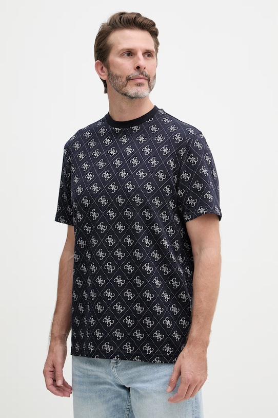 Guess tričko mužské s bavlnou námořnická modř M6GP34.K3200