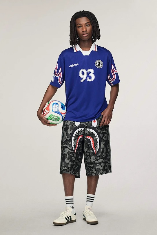 adidas Originals x BAPE polo shirt KF4914 blue color patterned KF4914