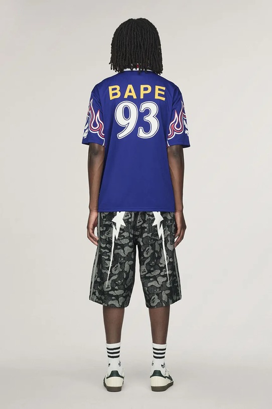 adidas Originals x BAPE polo shirt KF4914 blue color patterned KF4914