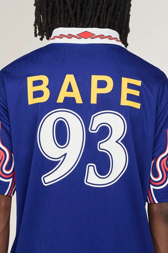 adidas Originals x BAPE polo shirt blue color patterned KF4914 KF4914