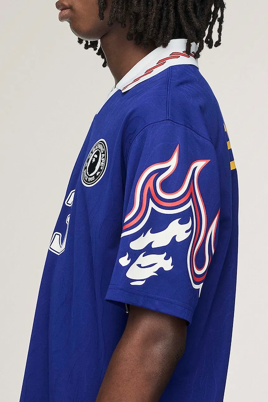 Polo tričko adidas Originals x BAPE KF4914 modrá