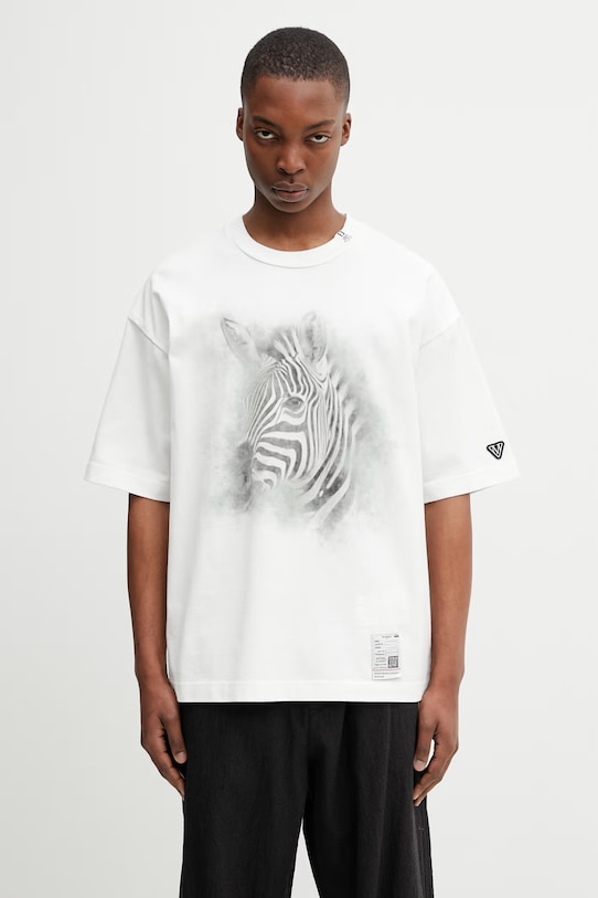 Maison MIHARA YASUHIRO T-shirt bawełniany męski biały J16TS851