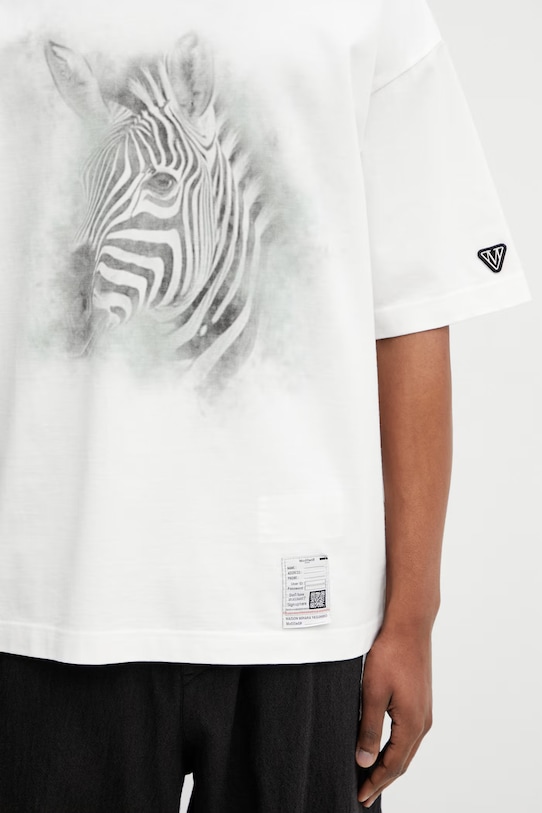 Maison MIHARA YASUHIRO T-shirt bawełniany męski biały J16TS851