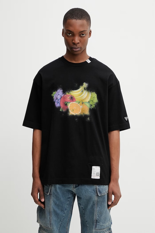 Maison MIHARA YASUHIRO T-shirt bawełniany męski czarny J16TS841