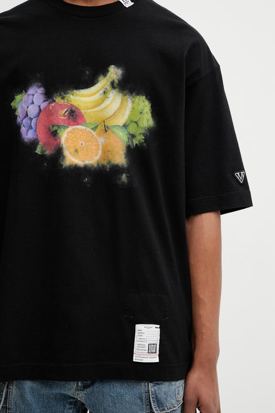 Maison MIHARA YASUHIRO T-shirt bawełniany męski czarny J16TS841