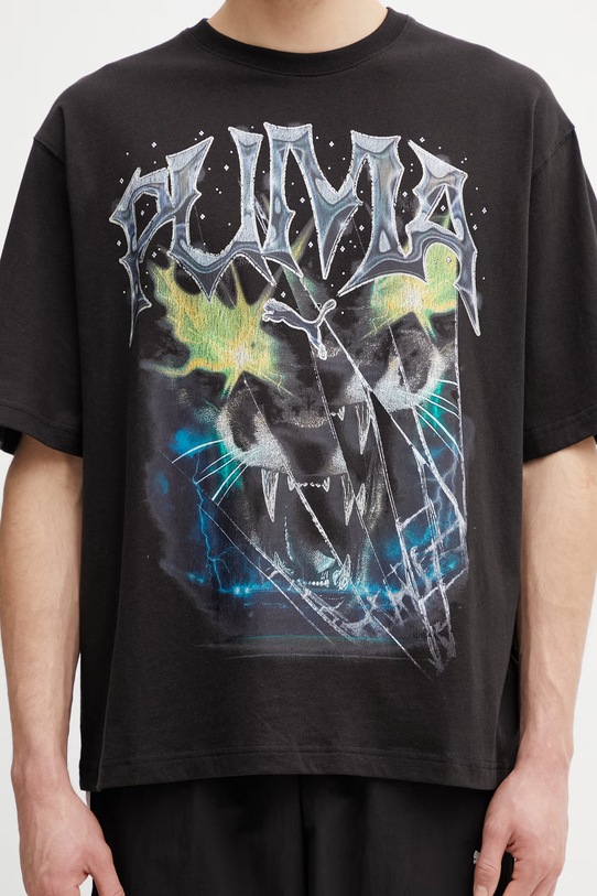 Puma Vintage Cat t-shirt bawełniany męski czarny 635665