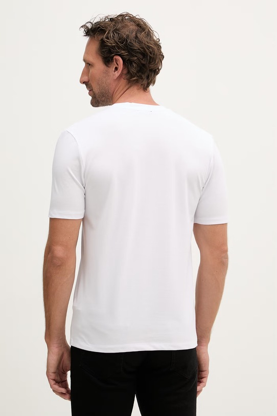 Odzież Blauer t-shirt basic męski z bawełną JAN BLUH02065 biały