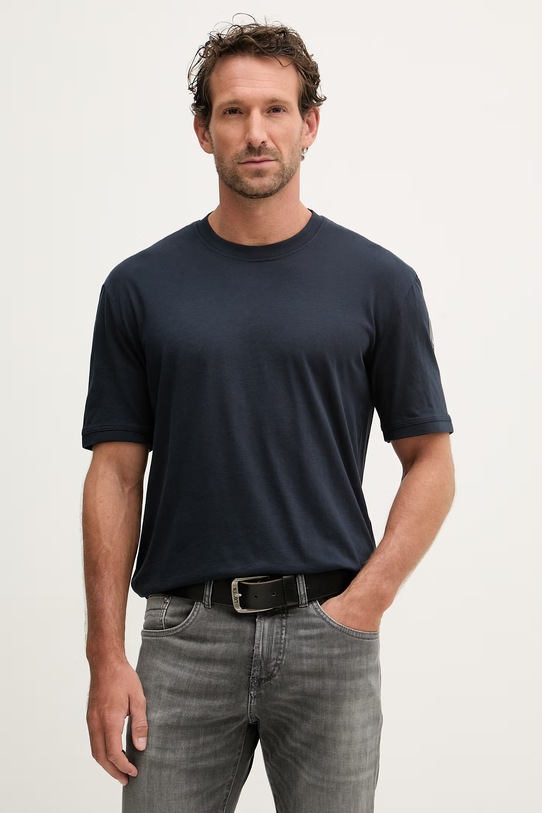 Blauer t-shirt męski bawełniany HANSON granatowy BLUH02068