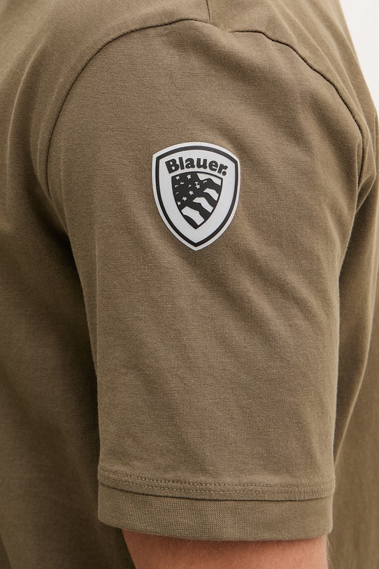 Blauer t-shirt męski bawełniany HANSON BLUH02068 zielony